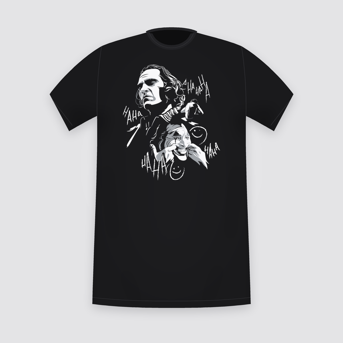 DC Joker Ha Ha Monochrome Black T-Shirt