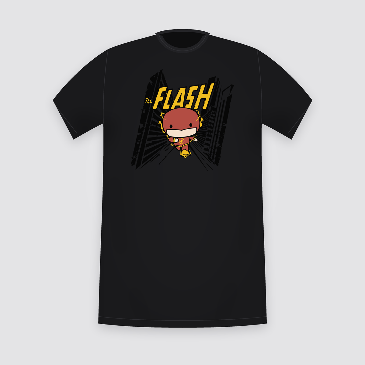 DC The Flash Chibi Speedster Black T-Shirt