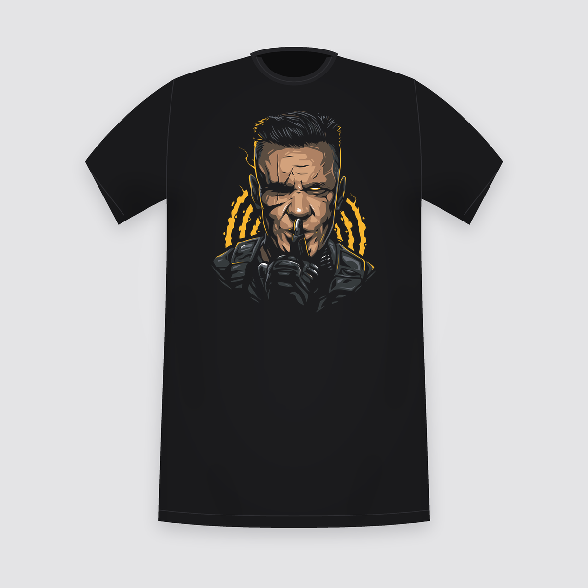 Marvel Cable Portrait Black T-Shirt