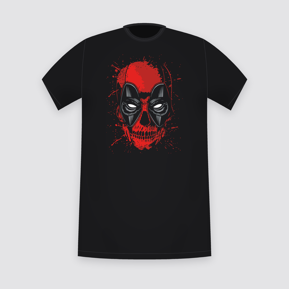 Marvel Deadpool Splatter Mask Black T-Shirt