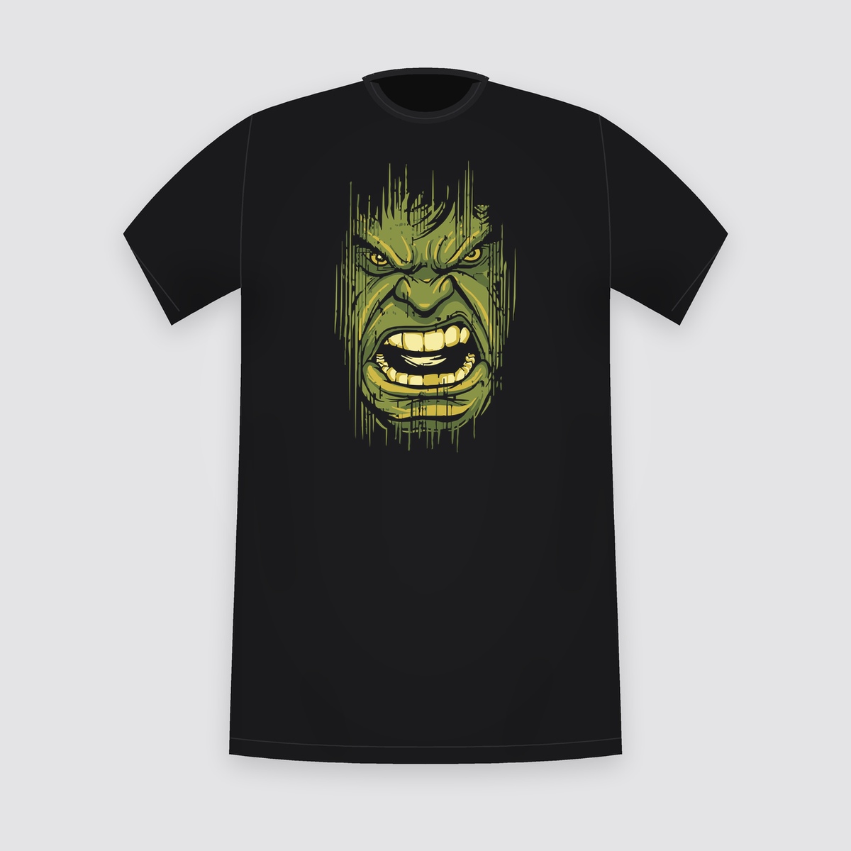 Marvel Hulk Angry Face Black T-Shirt