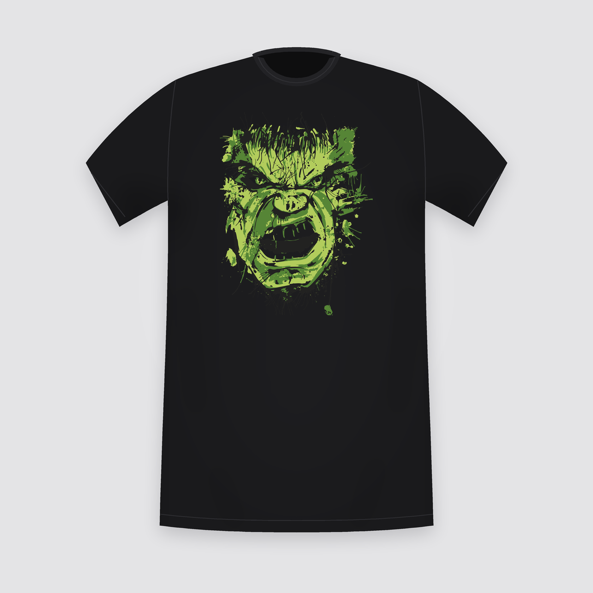 Marvel Hulk Distressed Face Black T-Shirt