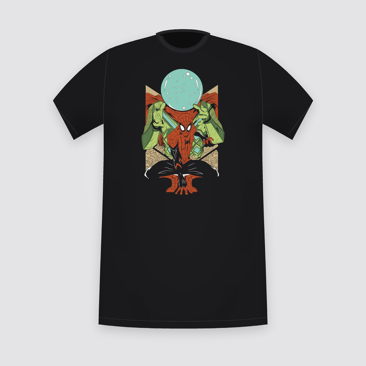 Marvel Mysterio and Spider-Man Black T-Shirt