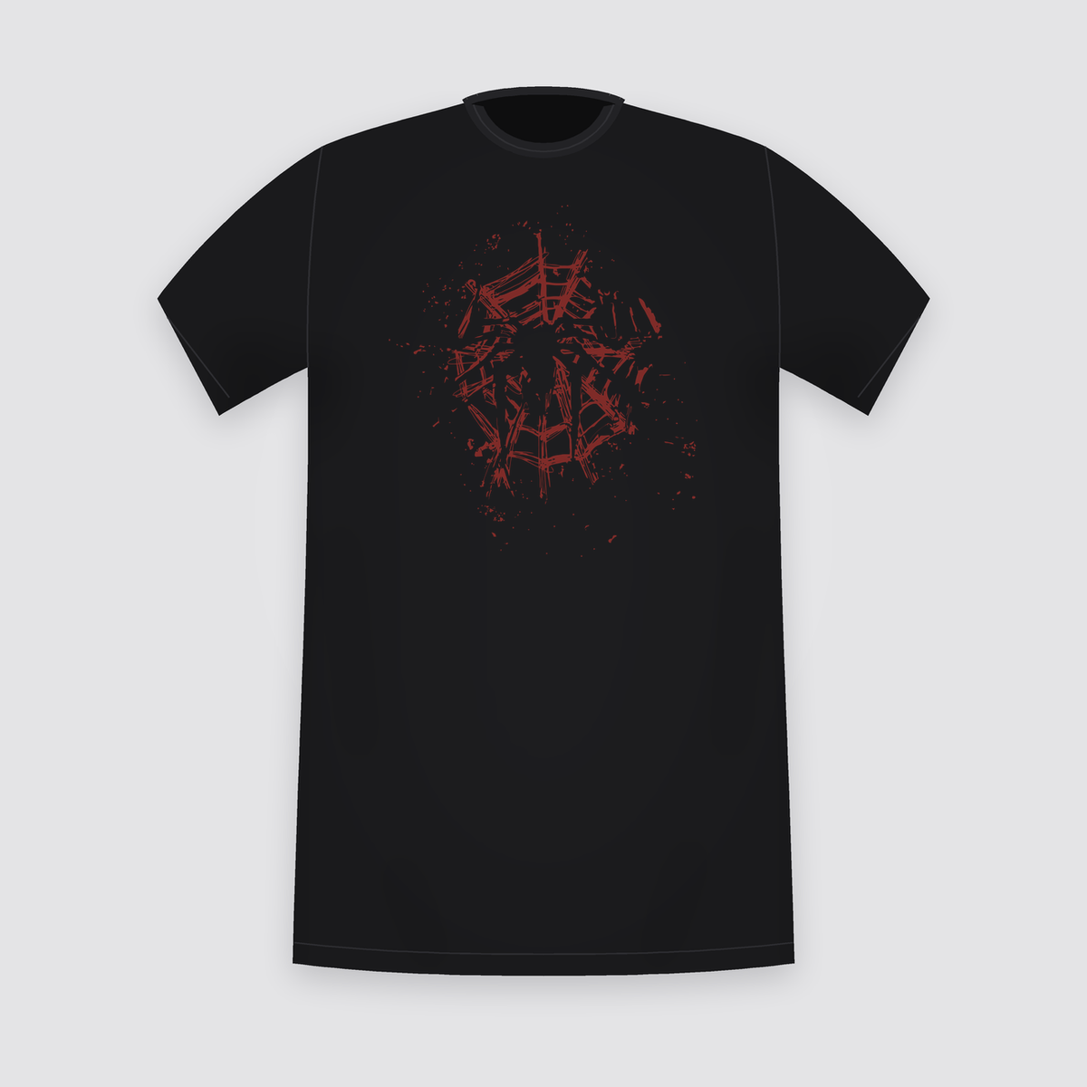 Marvel Spider-Man Distressed Web Emblem Black T-Shirt