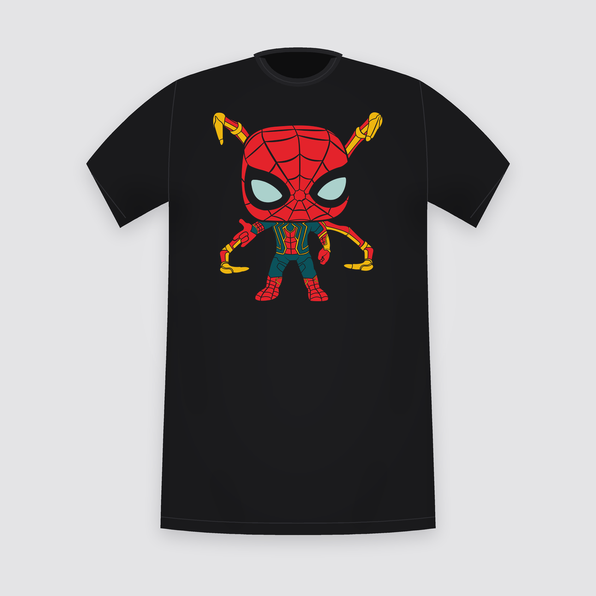 Marvel Spider-Man Iron Spider Pop-Style Black T-Shirt
