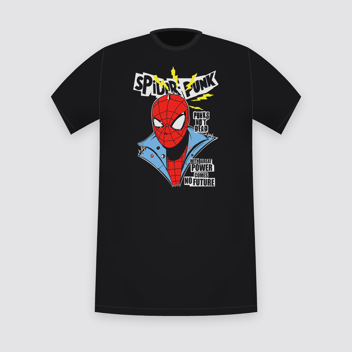 Marvel Spider-Punk Punks Not Dead Black T-Shirt