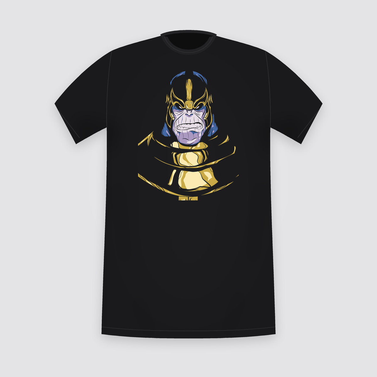 Marvel Thanos Golden Helmet Black T-Shirt