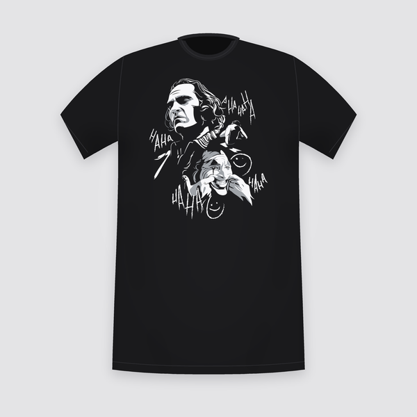 DC Joker Ha Ha Monochrome Black T-Shirt