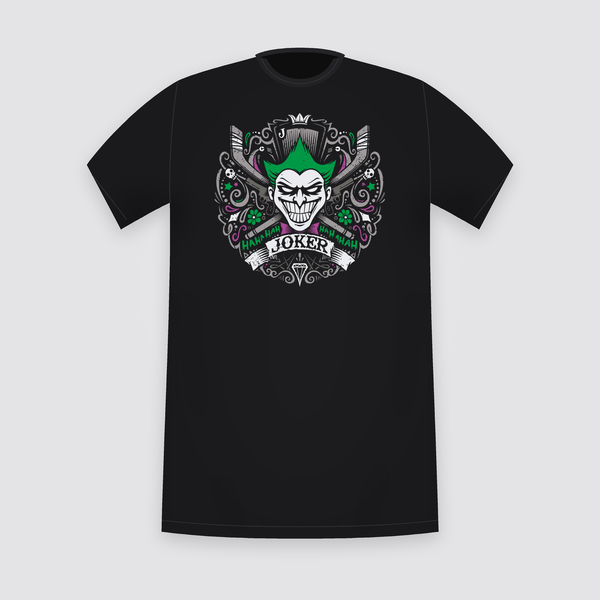 DC Joker Ornate Badge Black T-Shirt