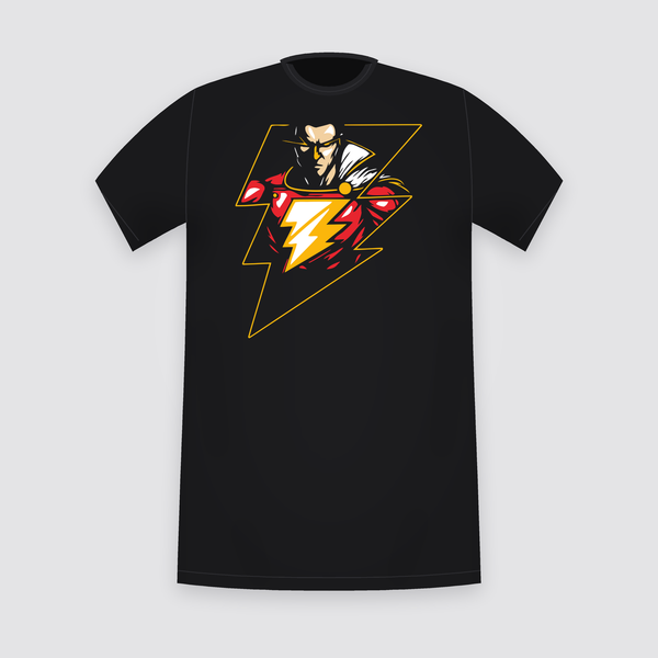 DC Shazam Lightning Black T-Shirt