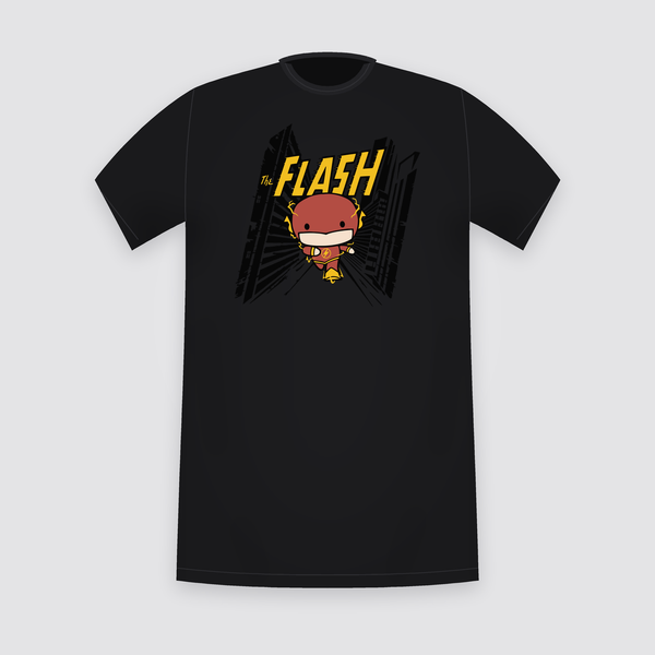 DC The Flash Chibi Speedster Black T-Shirt