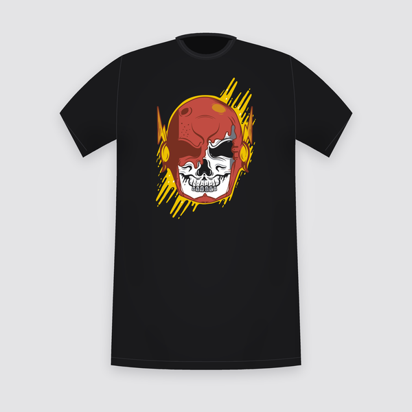 DC The Flash Skull Cowl Black T-Shirt