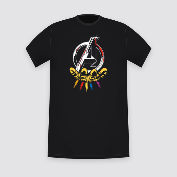 Marvel Avengers Infinity Gauntlet Logo Black T-Shirt