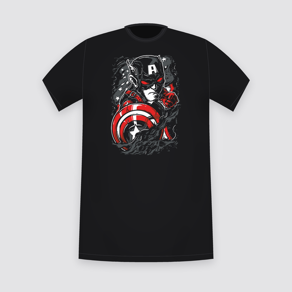 Marvel Captain America Comic Shield Black T-Shirt