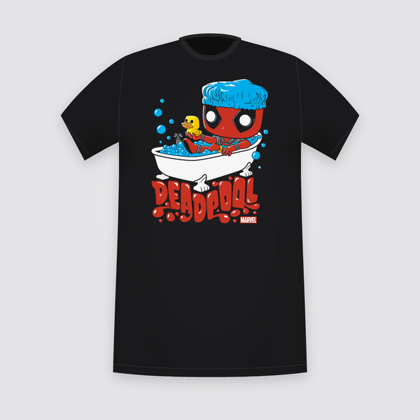 Marvel Deadpool Bath Time Black T-Shirt