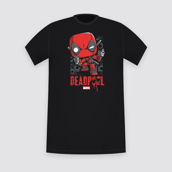 Marvel Deadpool Pop-Style Logo Black T-Shirt