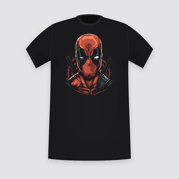 Marvel Deadpool Portrait Black T-Shirt