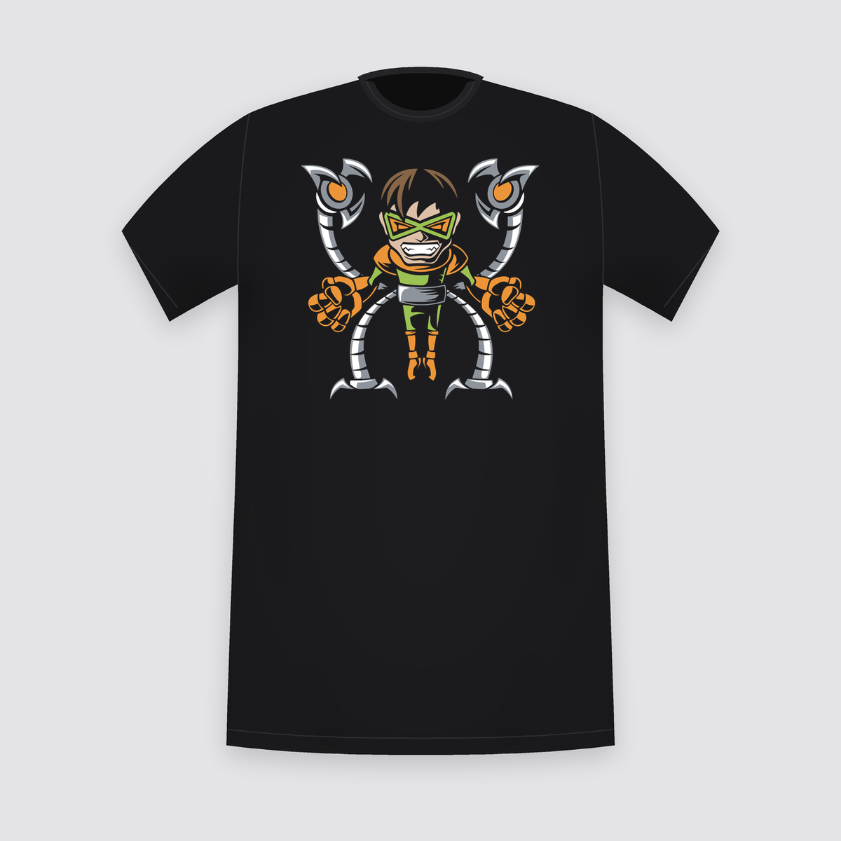 Marvel Doctor Octopus Chibi Black T-Shirt