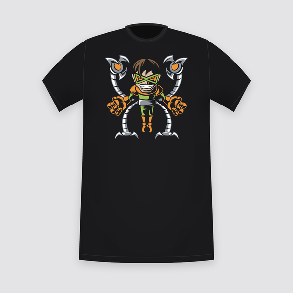 Marvel Doctor Octopus Chibi Black T-Shirt