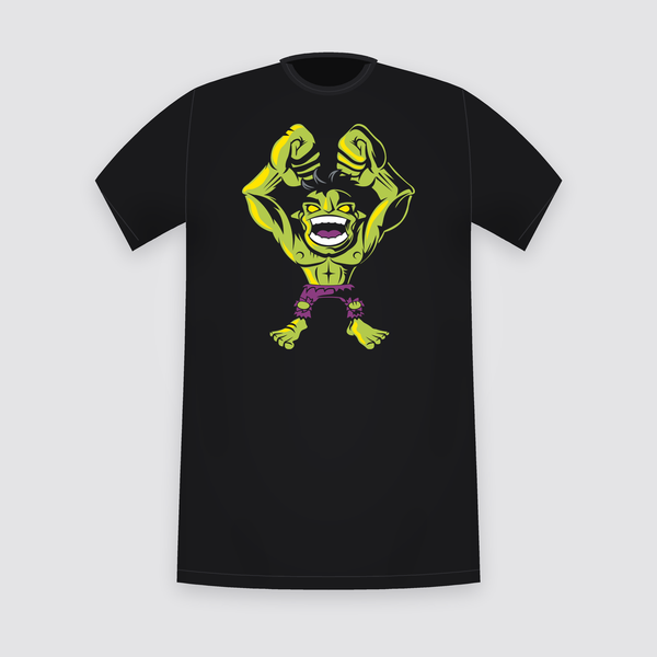 Marvel Hulk Cartoon Flex Black T-Shirt