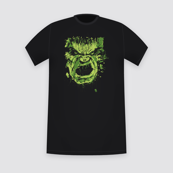 Marvel Hulk Distressed Face Black T-Shirt