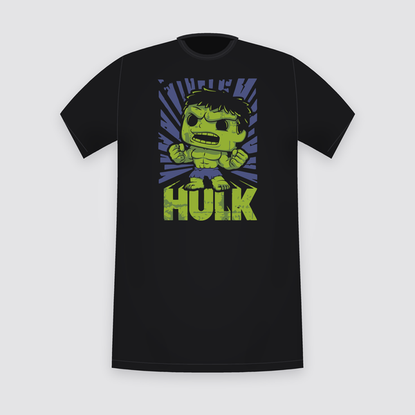 Marvel Hulk Pop-Style Figure Black T-Shirt