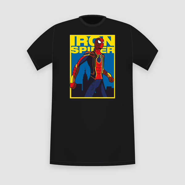 Marvel Iron Spider Poster Black T-Shirt