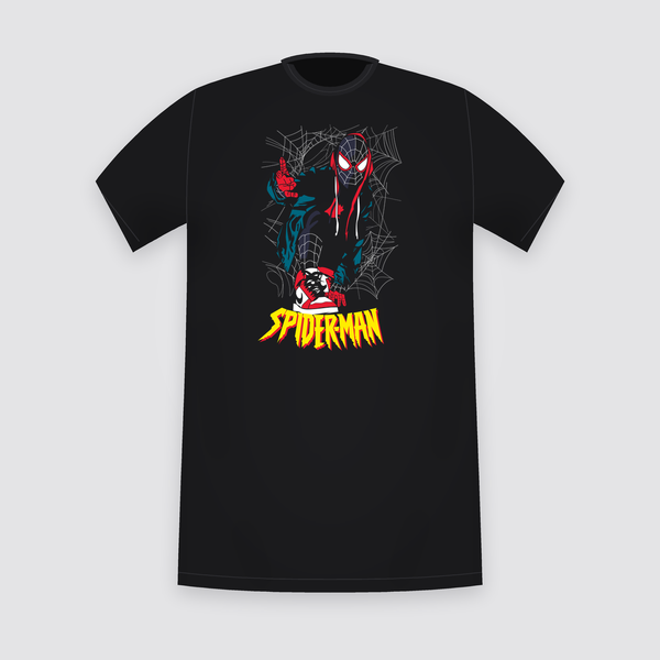 Marvel Miles Morales Spiderman Logo Black T-Shirt