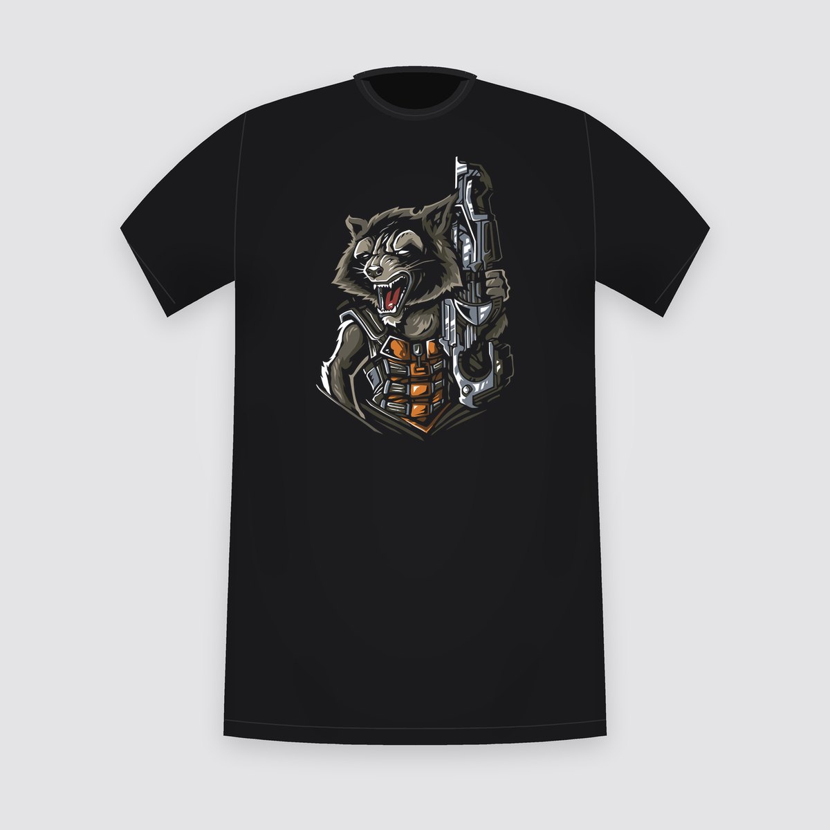 Marvel Rocket Raccoon Blaster Black T-Shirt