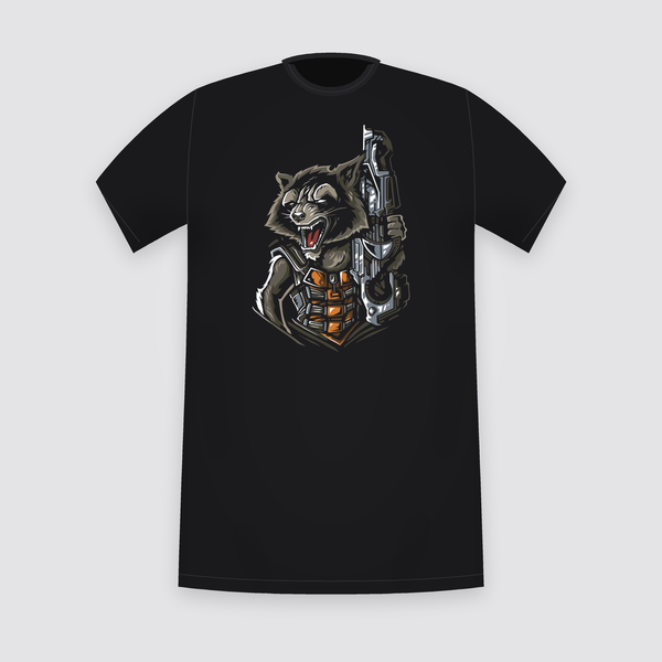 Marvel Rocket Raccoon Blaster Black T-Shirt