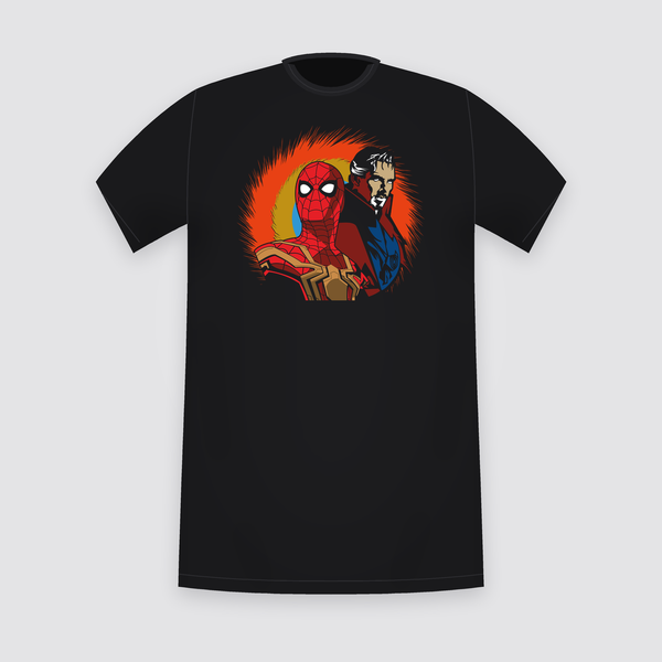 Marvel Spider-Man and Doctor Strange Black T-Shirt
