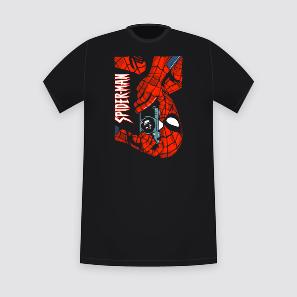 Marvel Spider-Man Camera Black T-Shirt