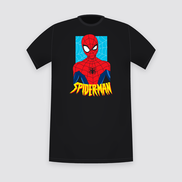 Marvel Spider-Man Classic Bust Logo Black T-Shirt