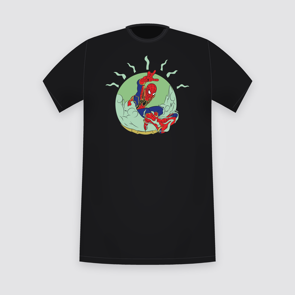 Marvel Spider-Man Green Bubble Burst Black T-Shirt
