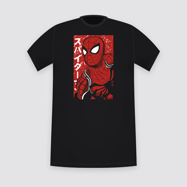 Marvel Spider-Man Japanese Katakana Black T-Shirt