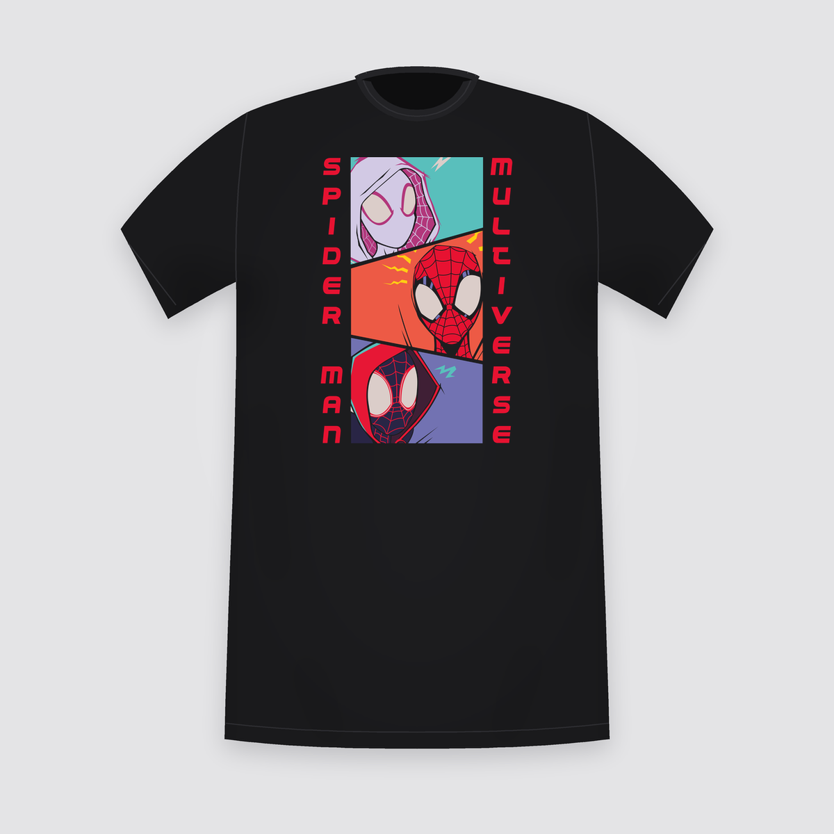 Marvel Spider-Man Multiverse Panels Black T-Shirt