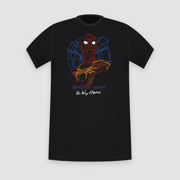 Marvel Spider-Man No Way Home Line Art Black T-Shirt