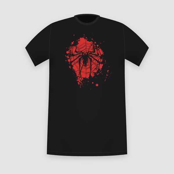 Marvel Spider-Man Splatter Emblem Black T-Shirt