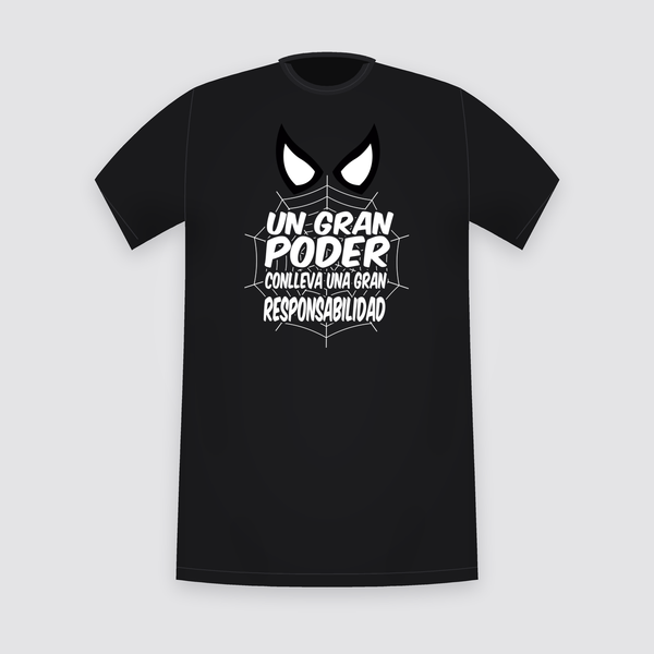 Marvel Spider-Man Un Gran Poder Black T-Shirt