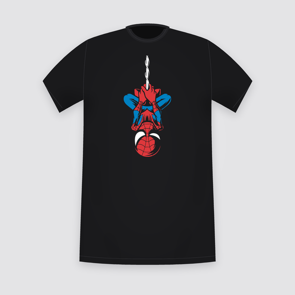 Marvel Spider-Man Upside Down Black T-Shirt