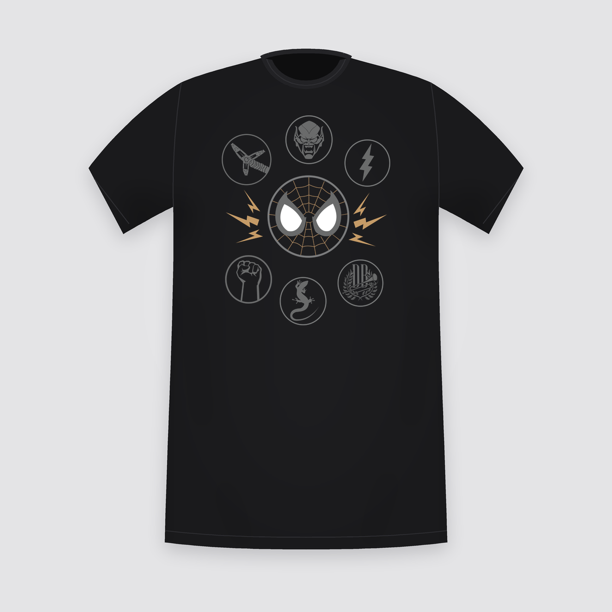 Marvel Spider-Man Villain Icons Black T-Shirt