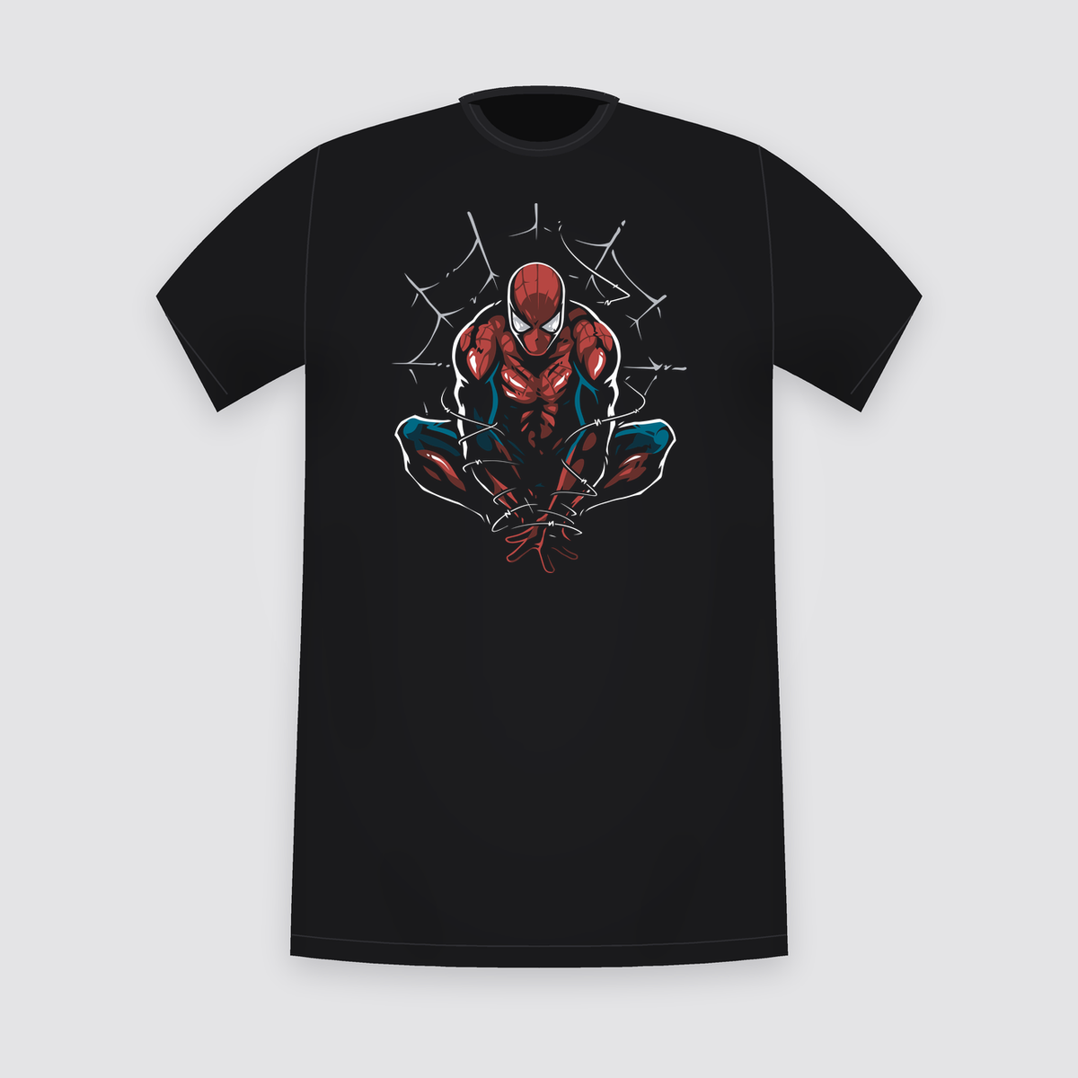Marvel Spider-Man Web Crouch Black T-Shirt