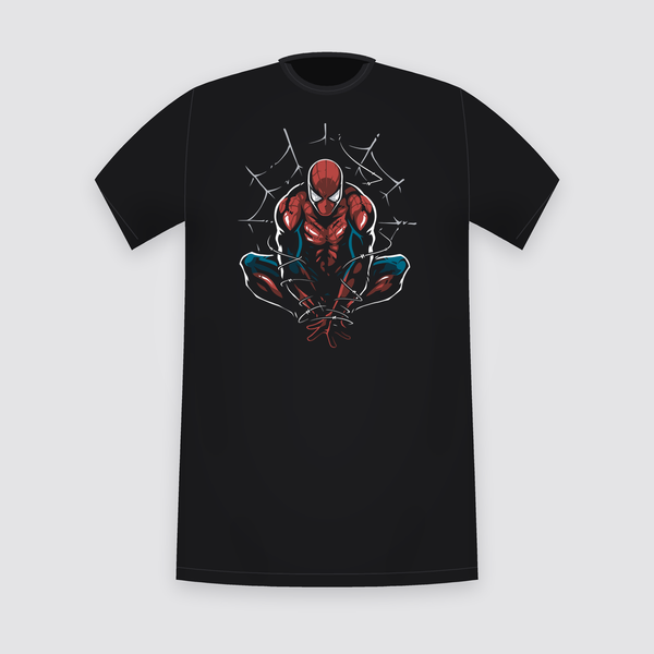 Marvel Spider-Man Web Crouch Black T-Shirt
