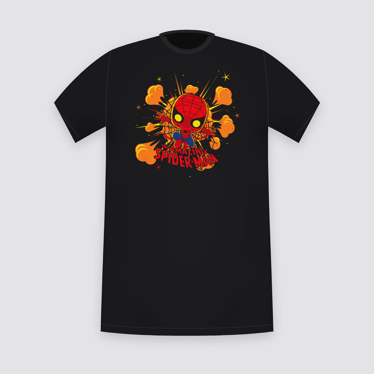 Marvel The Amazing Spider-Man Chibi Explosion Black T-Shirt