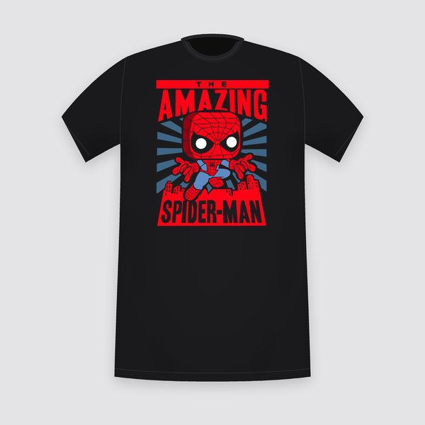 Marvel The Amazing Spider-Man Pop-Style Black T-Shirt