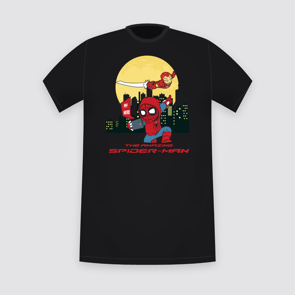 Marvel The Amazing Spider-Man Rooftop Selfie Black T-Shirt