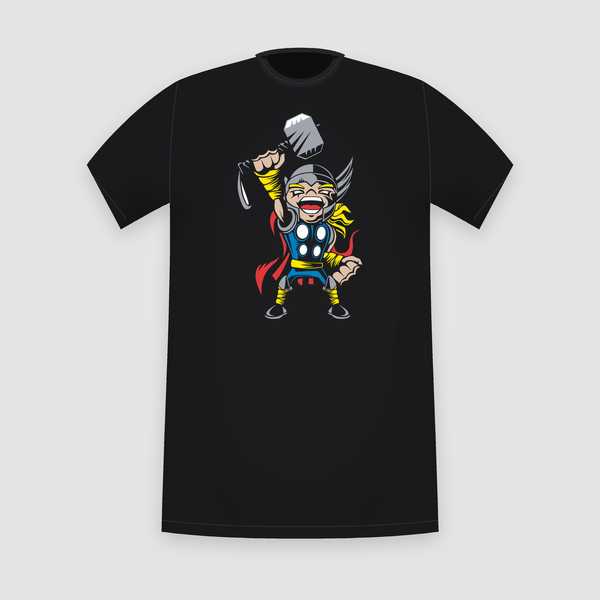 Marvel Thor Chibi Hammer Black T-Shirt