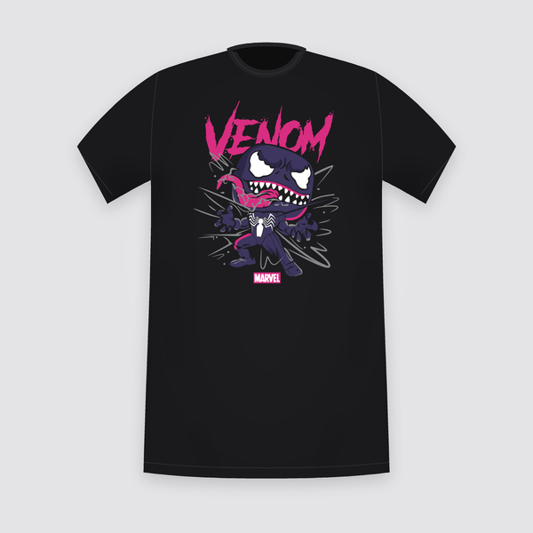 Marvel Venom Pop-Style Logo Black T-Shirt