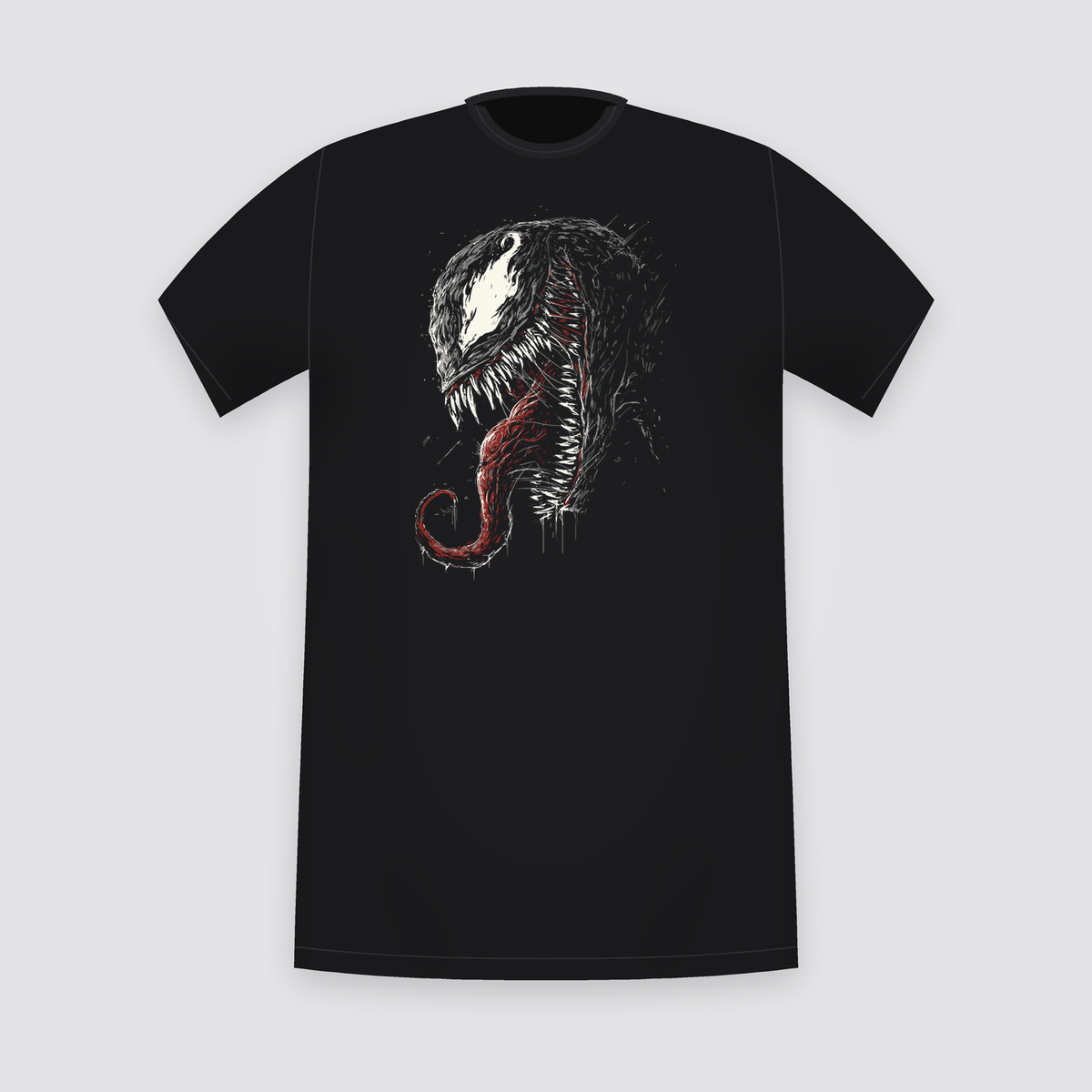 Marvel Venom Profile Sketch Black T-Shirt