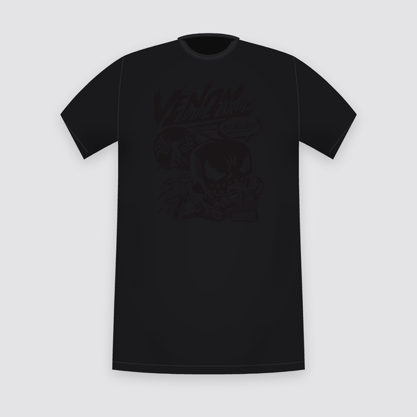 Marvel Venom Tonal Grey Graphic Black T-Shirt
